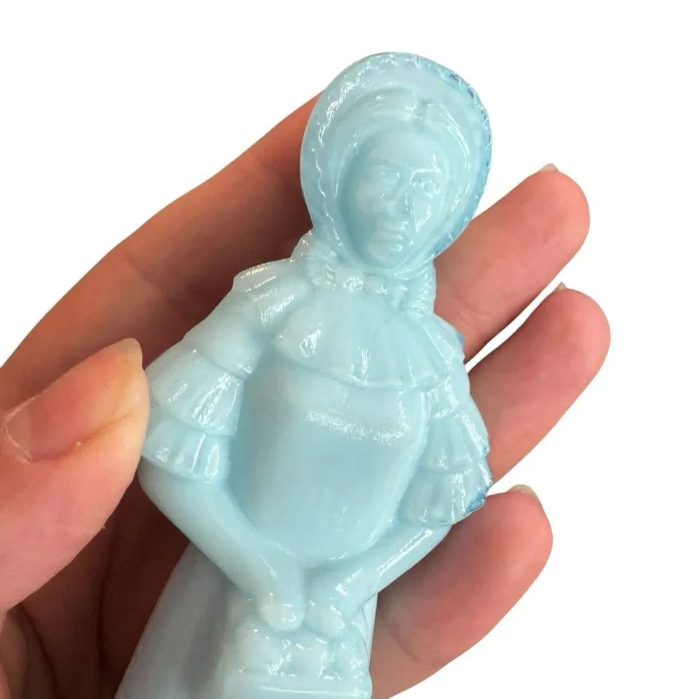 Vintage Degenhart Art Glass Priscilla Doll Light Blue Marked‎ D